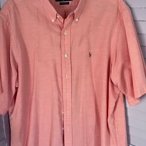 Polo by Ralph Lauren Pink Casual Button Down Shirt. Size XL.  Button down collar